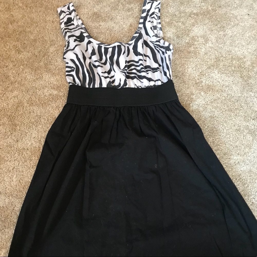 Zebra Dress with black bottom